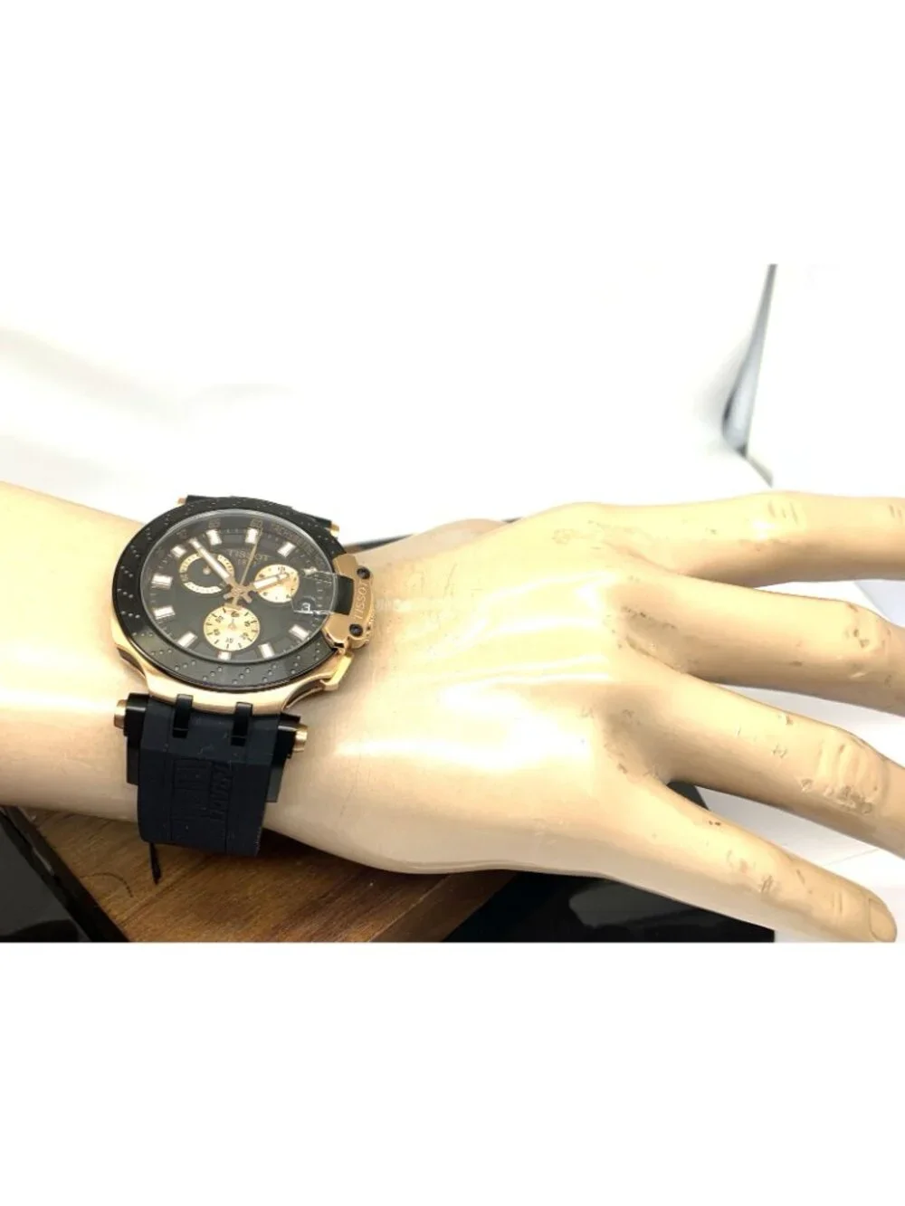 Tissot Mens Watch T-Race Chronograph Swiss Quartz Rose Gold Black T1154173705100